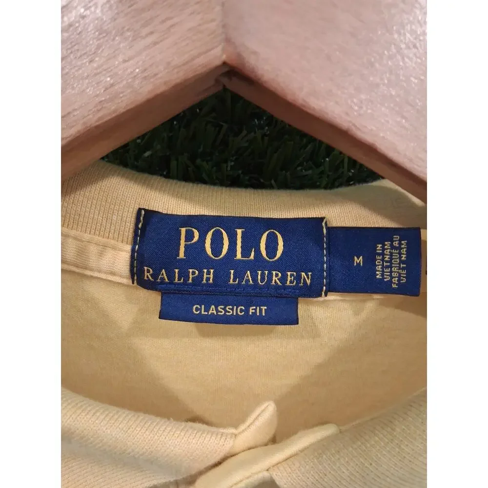 Polo Ralph Lauren Classic Fit Mesh Polo Shirt Men's Size M Yellow Short Sleeve